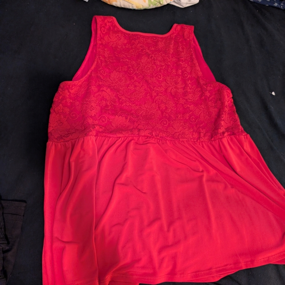 Torrid Size 2 Mini Studio Knit Crew Neck Lace Baby Doll Tank - Picture 4 of 4